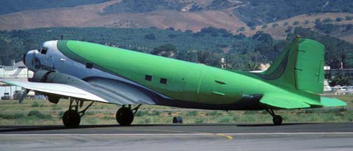 DC-3C, N403JB Pegasus, Santa Barbara Airport, July 1985