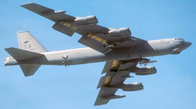 B-52H, 61-0023 of the 2nd Bomb Wing at Nellis AFB, February 2, 2000