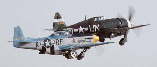 North American P-51D Mustang, N2580 and Republic P-47G Thunderbolt, N3395G