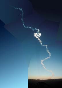 Composite image of the Delta-II exhaust trail on December 7, 2001