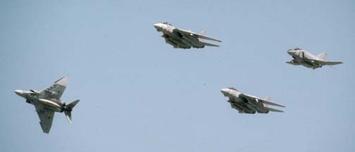 McDonnell-Douglas QF-4S+ Phantom II breaks from the formation