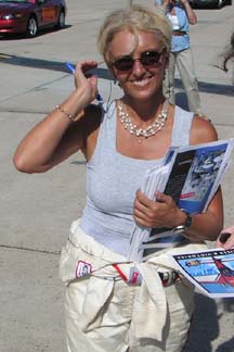 Patty Wagstaff autographed programs for her fans after her dynamic aerobatic performance.