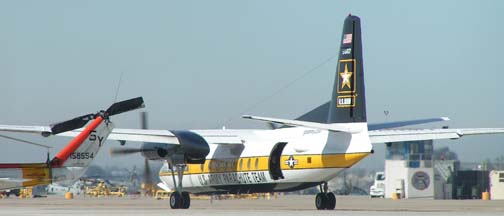 Fokker C-31A Troopship, 85-1607 of the Golden Knights parachute demonstration team.