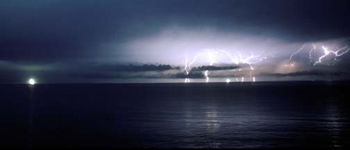 Lightning over the Santa Barbara Channel, November 12, 2003
