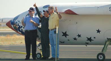 Paul Allen, Mike Melvill, and Burt Rutan