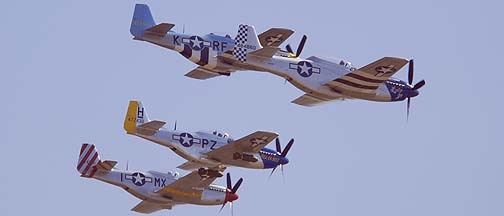 North American P-51D Mustang NL351MX February, North American P-51D Mustang N2580 Six Shooter, P-51D Mustang N7551T Hell-er Bust, and P-51D Mustang N327DB Lady Jo