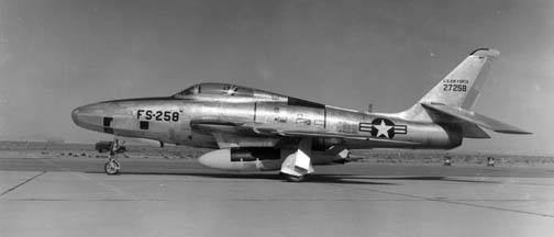 RF-84K, 52-7258 at Edwards AFB, California in late 1955