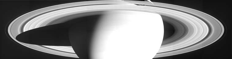 Contrast enhanced composite image of Saturn its rings from Cassini-Huygens probe raw images