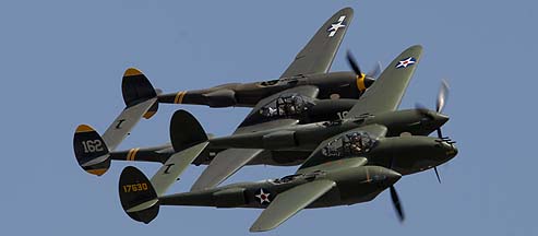 Lightning Strikes! Formation of Three P-38s, USAF Heritage Flight, and Vietnam Air War