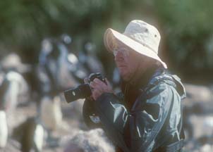 Dad taking pictures at the New Island rookery