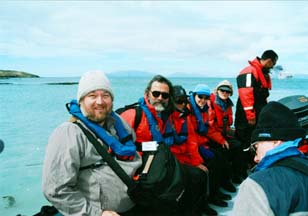 Landing at Carcass Island