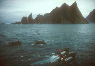 Zodiacs at Cape Lookout 