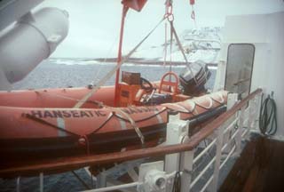 Snow collected on the deck of the Hanseatic off Paulet Island 