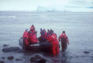 Zodiac landing on Paulet Island 