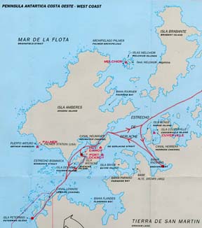 Map of the Neumayer Channel and the Lemaire Channel