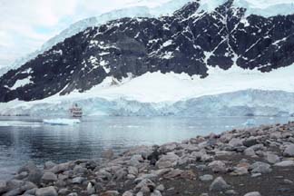 Hanseatic at anchor in Andvord Bay