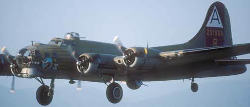 Boeing B-17G Flying Fortress, Nine-O-Nine, N93012 at the Santa Barbara Airport, May 16, 2002