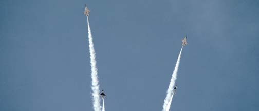 General Dynamics F-16 Fighting Falcons of the U. S. Air Force Thunderbirds