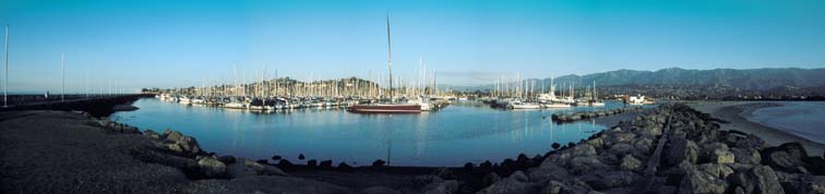 Santa Barbara Harbor panorama