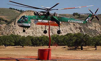 Air Tankers fight 
the Cachuma Fire, May 4 - 7, 2004