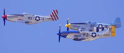 North American P-51D Mustang NL351MX February, North American P-51D Mustang N2580 Six Shooter, and P-51D Mustang N7551T Hell-er Bust